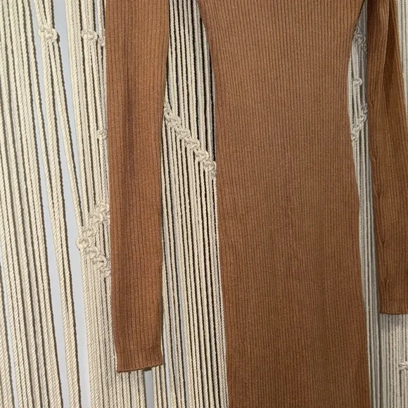 Love Always Tan Long Sleeve Knit Midi Dress - Picture 4 of 7